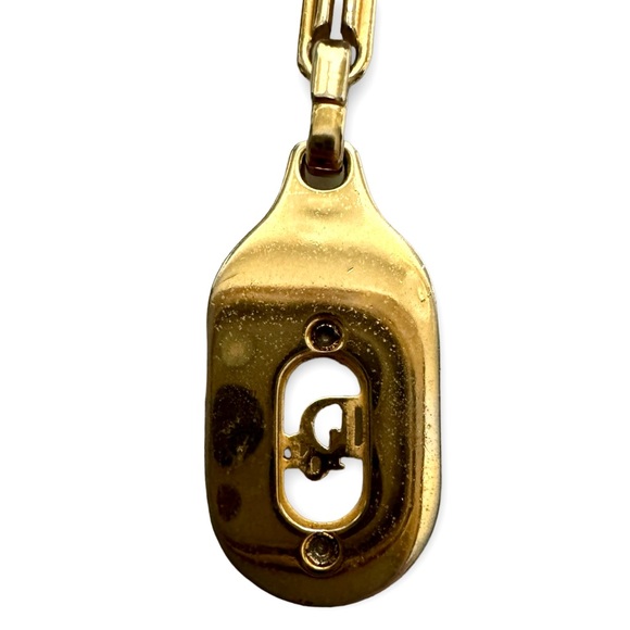 DIOR Gold Logo Pendant Bag Charm/Keychain, Vintage - Picture 5 of 8